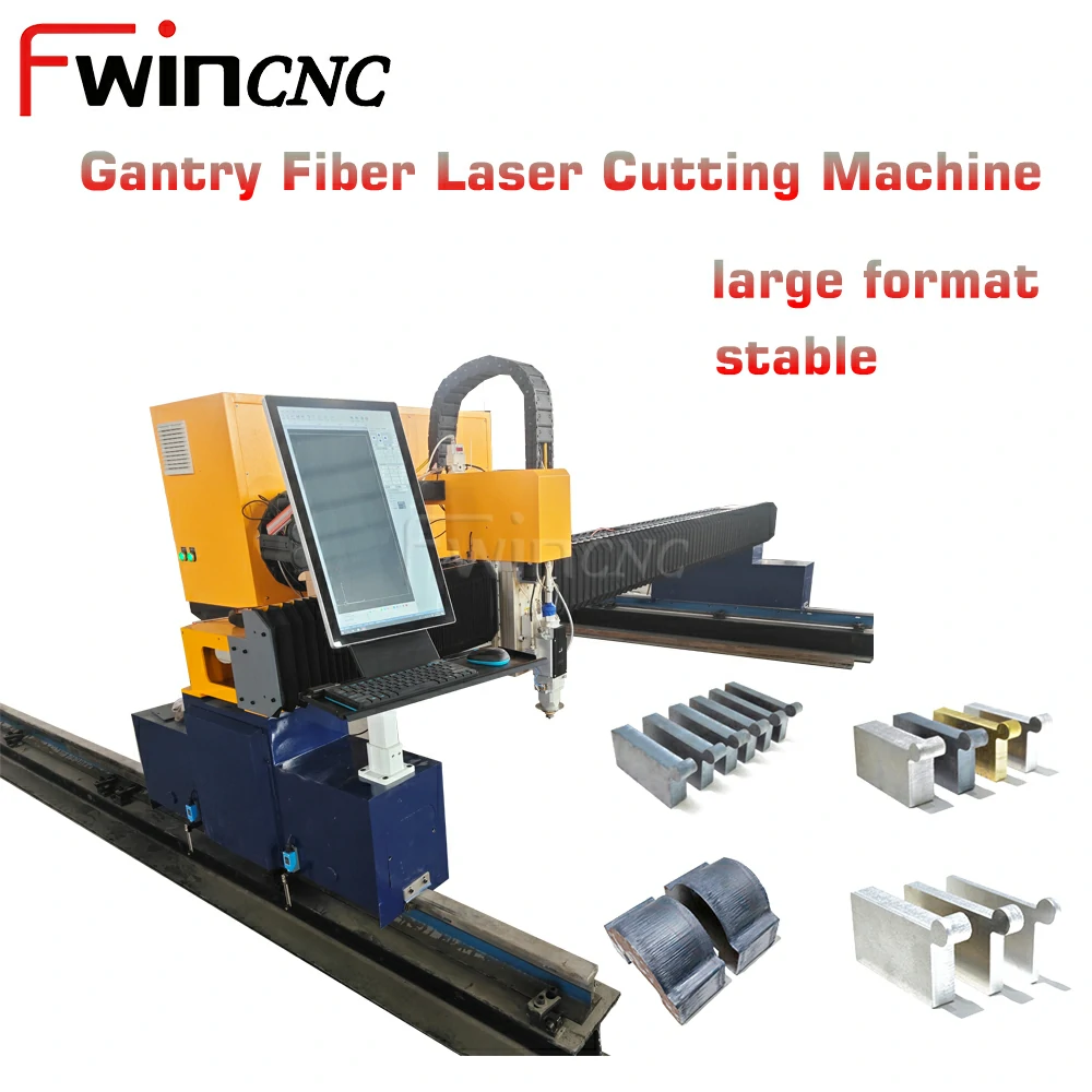 Fwincnc heavy gantry laser cutting machine with reinforced high-rigidity structure
