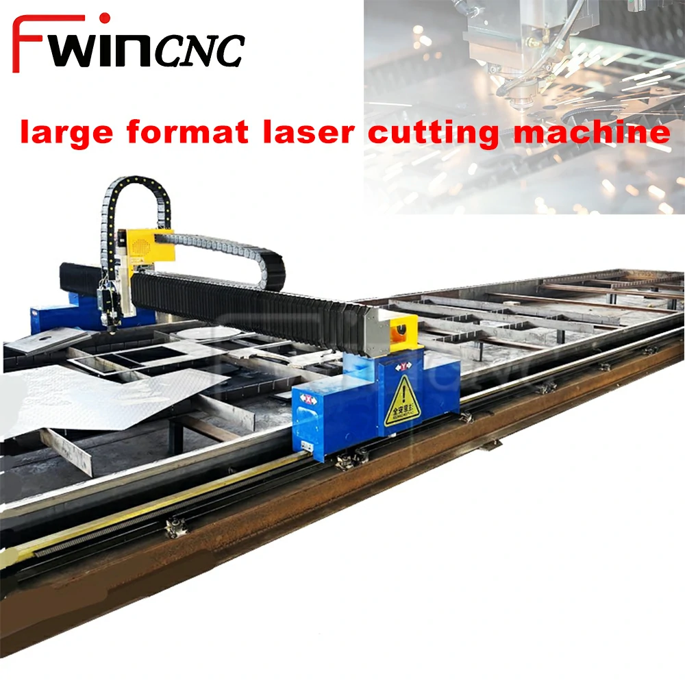 Fwincnc heavy gantry laser cutting machine with reinforced high-rigidity structure