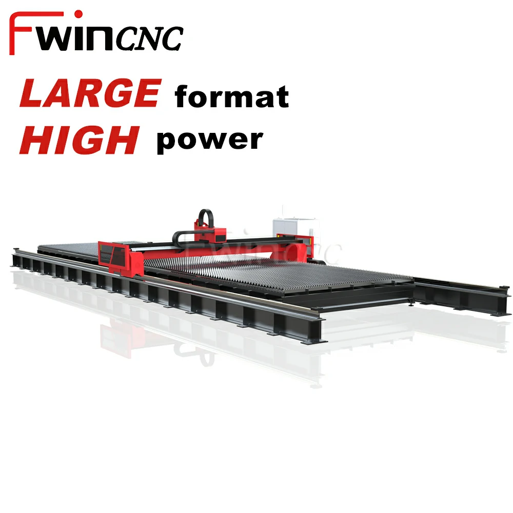 Fwincnc heavy-duty ground rail laser cutting machine with large format processing bed