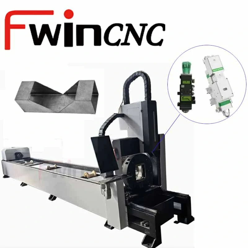 Fwincnc high-precision metal tube laser cutting machine with heavy-duty rotary chucks