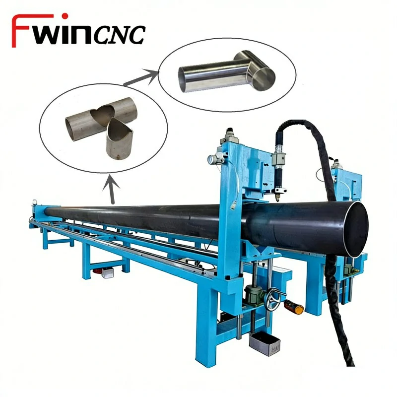ndustrial circular tube cutting machine designed for metal pipe profiling