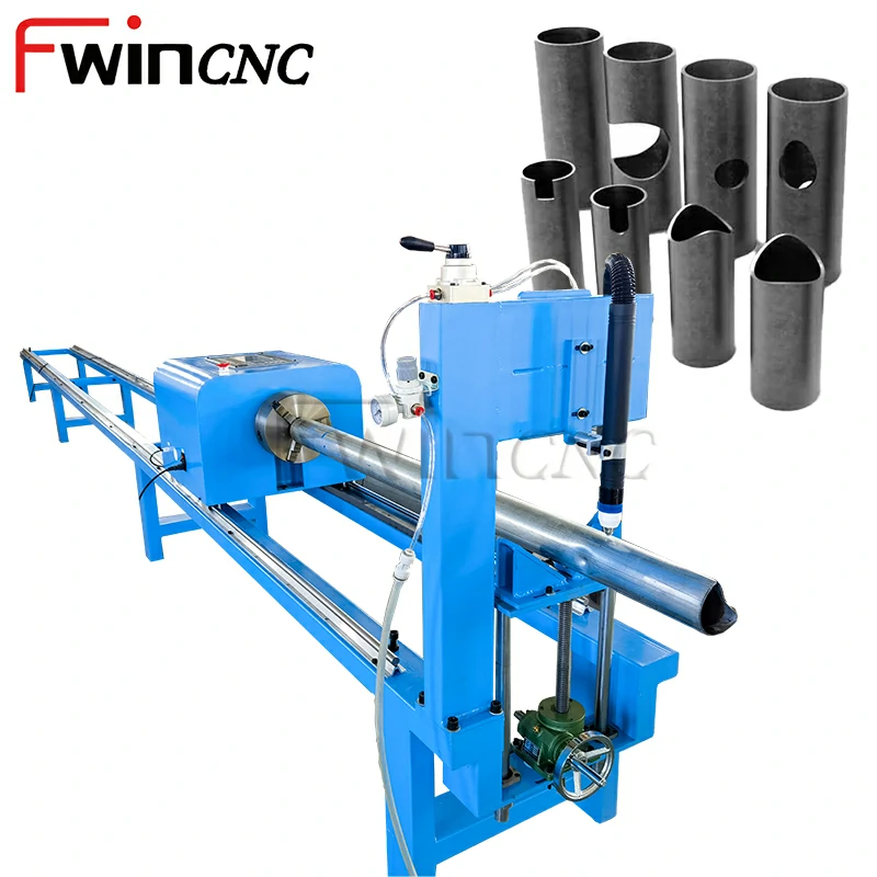 Fwincnc CNC round pipe cutting machine with heavy-duty rotary chuck system