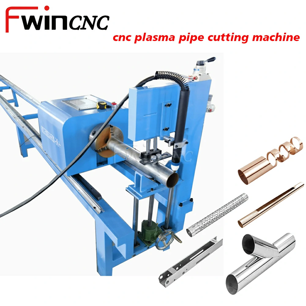 fwincnc cnc plasma pipe cutting machine iron pipe cutter metal tube plasma cutting machine 6m 12m