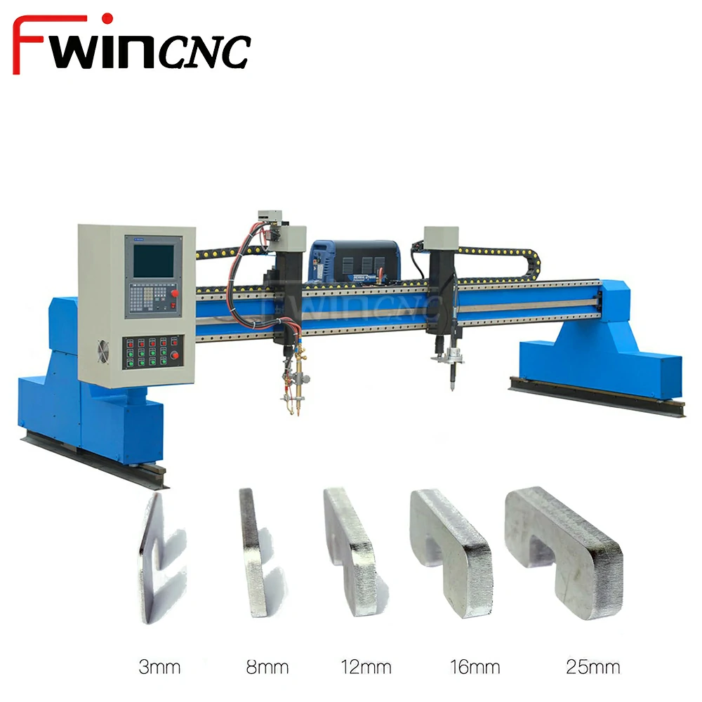 fwincnc gantry cnc plasma and flame cutting machine 4080 triphase plasma cutter 35mm steel1