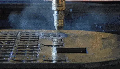Plasma cutting torch cutting metal plate