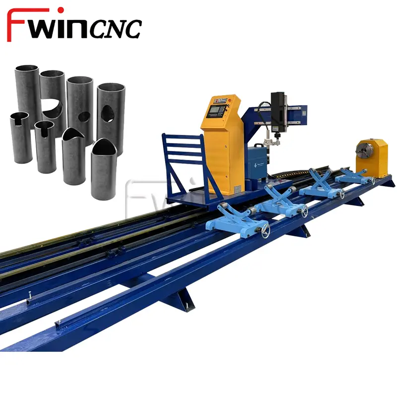 Automatic Feeding Round Tube Square Tube CNC Plasma Cutting Machine Clean Cuts