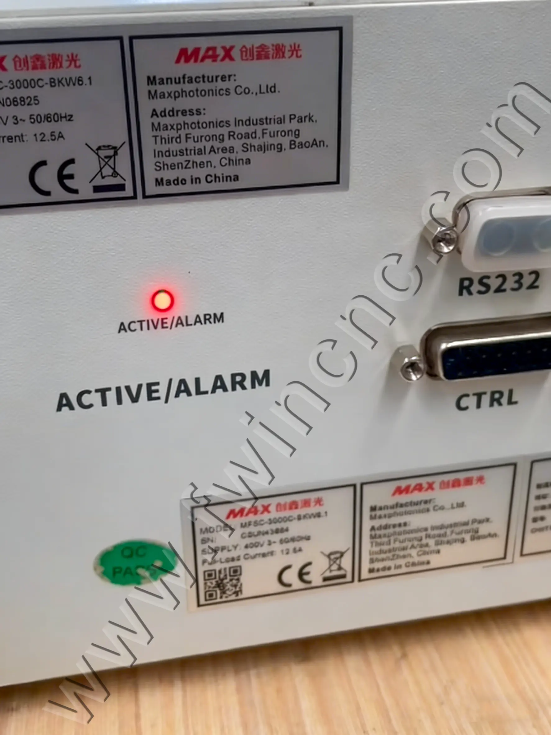 Fiber laser power supply indicator light blinking alarm status